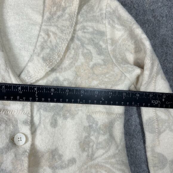 Sigrid Olsen Jacket Womens Small 100% Wool Paisley Floral Blazer Cream Neutral - Picture 3 of 9